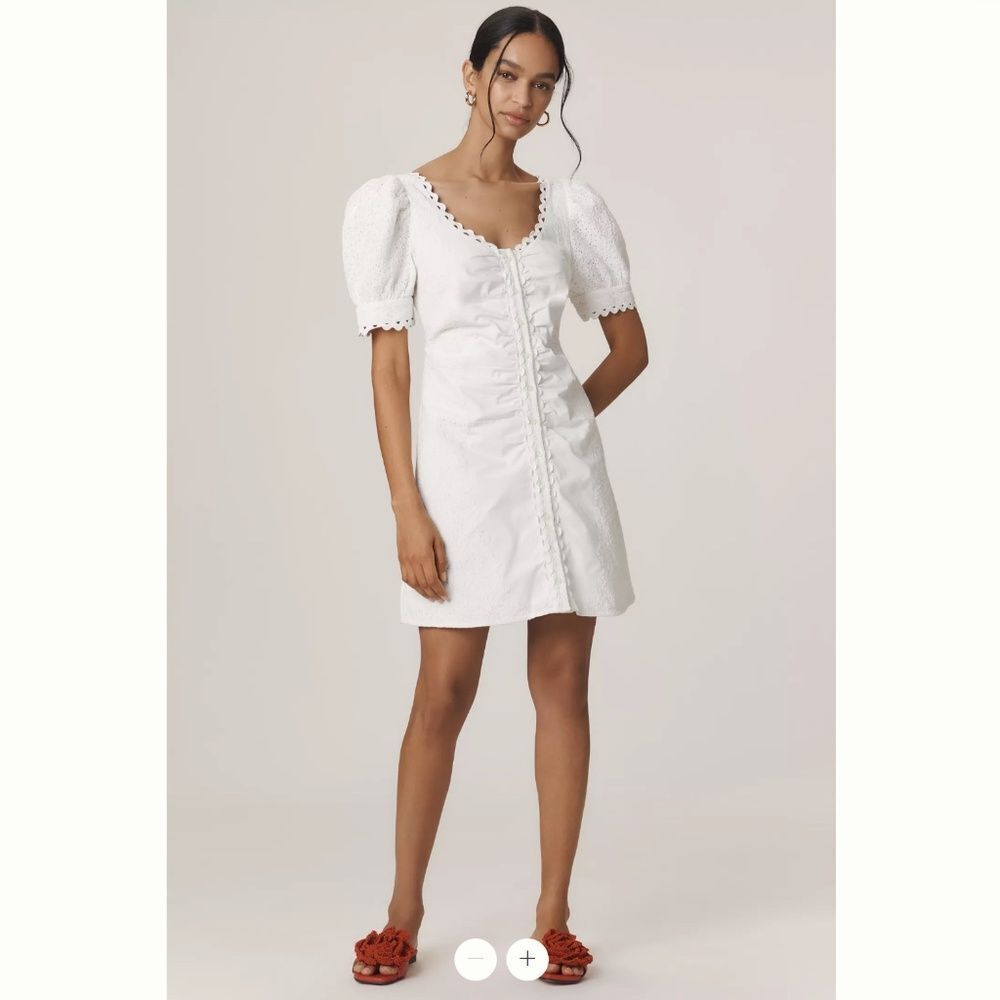 Anthropologie Forever That Girl Puff-Sleeve Scoop-Neck Mini Dress